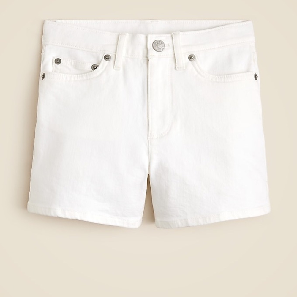 J.Crew Girls' high-rise denim short in white size 14 NWT
